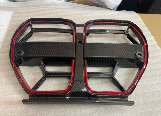 Racello Carbon CSL Rot Style Frontgrill für BMW G80 G81 G82 G83 M3 M4