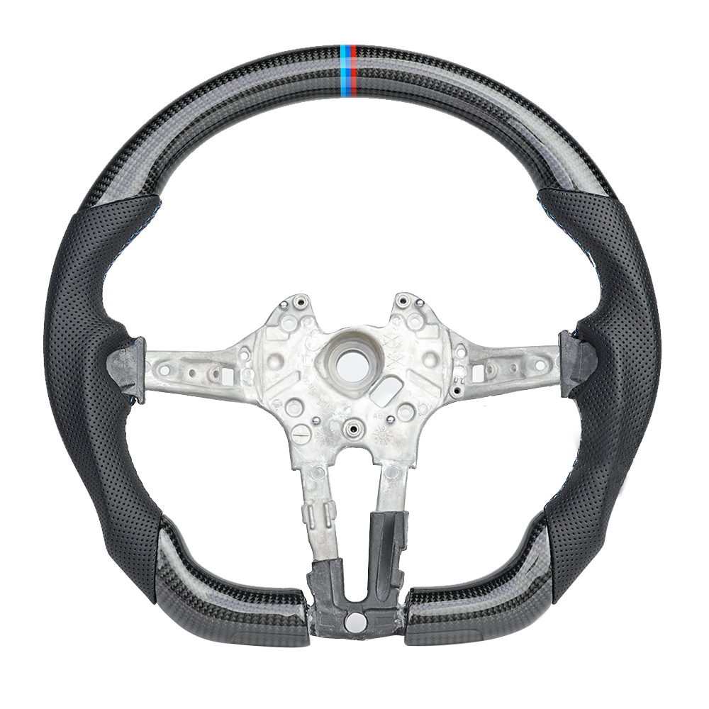 Racello R3Z3 Carbon & perforiertes Leder Lenkrad mit 12-Uhr-Markierung für BMW 1er-4er X1-X6