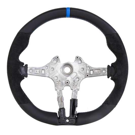 Racello R3Z4 Alcantara & Nappa Lenkrad mit blauer 12-Uhr-Markierung für BMW 1er-4er X1-X6