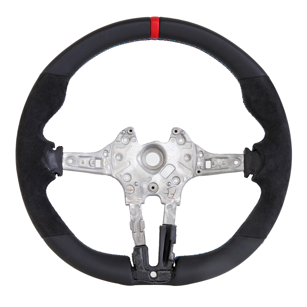 Racello R3Z5 Alcantara & Nappa Lenkrad mit roter 12-Uhr-Markierung für BMW 1er-4er X1-X6