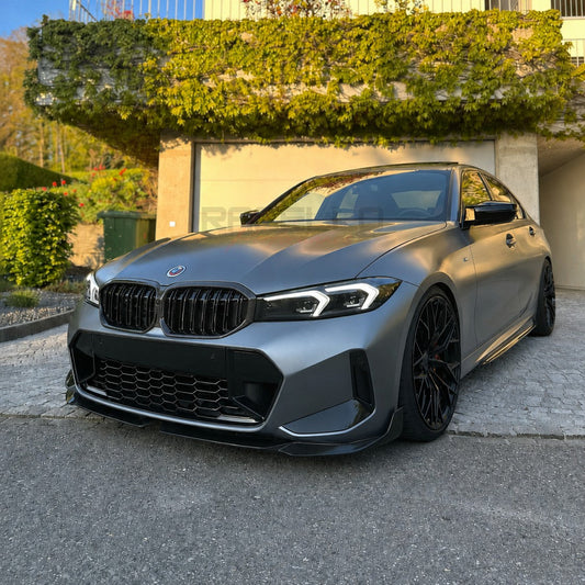 BMW 3er G20 LCI mit G3X1 Echtcarbon Nierengrill in Frontansicht