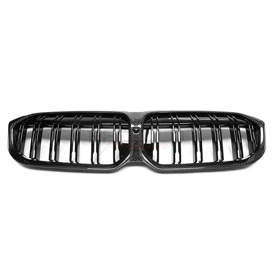 G3X1 Echtcarbon Nierengrill für BMW 3er G20 G21 LCI auf weißem Hintergrund